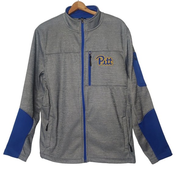 University Of Pittsburgh Pitt Panthers Colosseum Men M Jacket Gray Full Zip Up - Picture 1 of 11